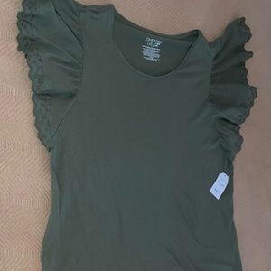 New Women's Bay Leaf Green Eyelet Trim Top Size XXXL/3XG (22)